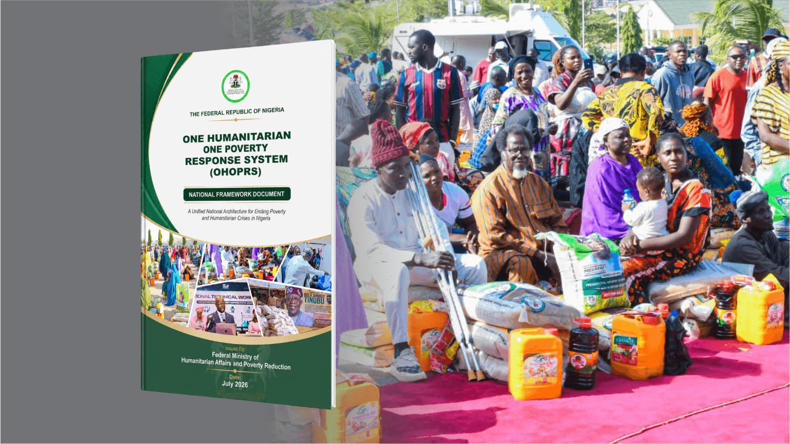 Nigerian government and development professionals discussing coordinated humanitarian response and poverty reduction strategies.